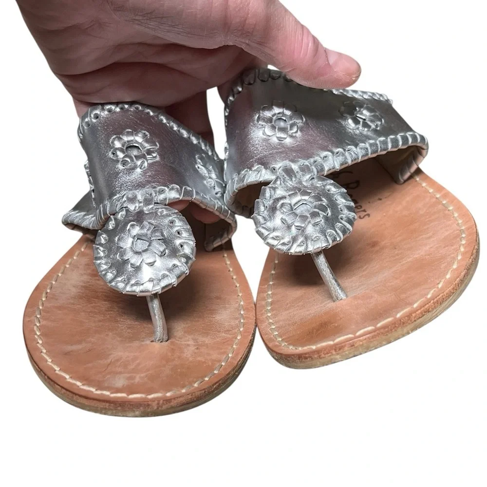 Jack Rogers Jacks leather sandal in silver
